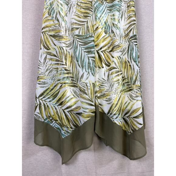 Catherines Womens Tropical Midi Dress Size 0X Asymmetric Hem Fairy Beachy Flowy - Picture 4 of 11